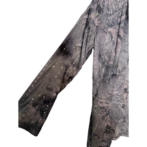 Shannon Ford grey tie dye embellished open front cardigan - Picture 4 of 6